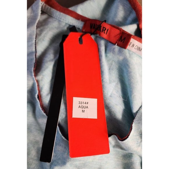 Rare Vassari Los Angeles Light Blue Crew Neck Men's Designer Shirt - Cut Edges - Picture 10 of 15